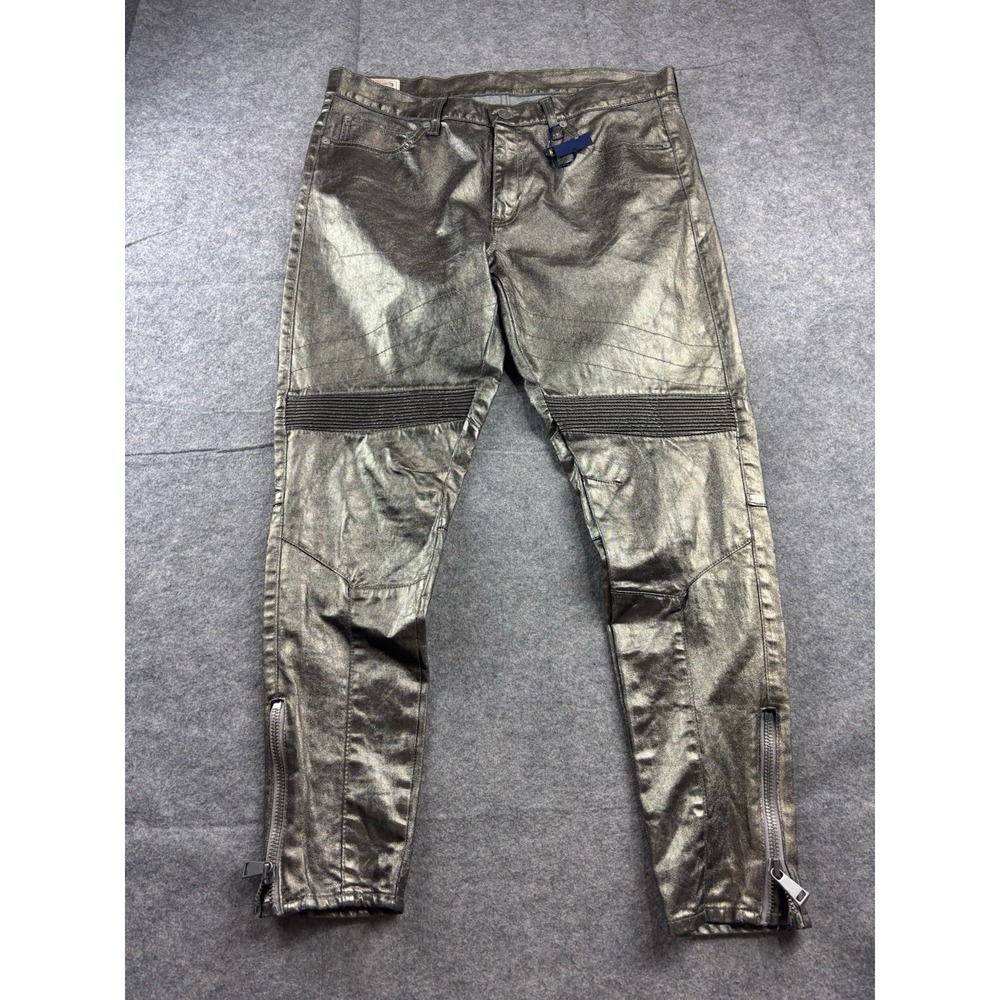 Polo Ralph Lauren Women's 31 metallic Moto pants Tompkins Coated Skinny Pants